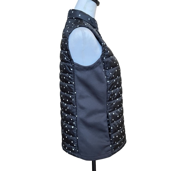 Weekends by Chico's Women’s Size S Vest Polka Dot Quilted Pockets Black White - Picture 5 of 11